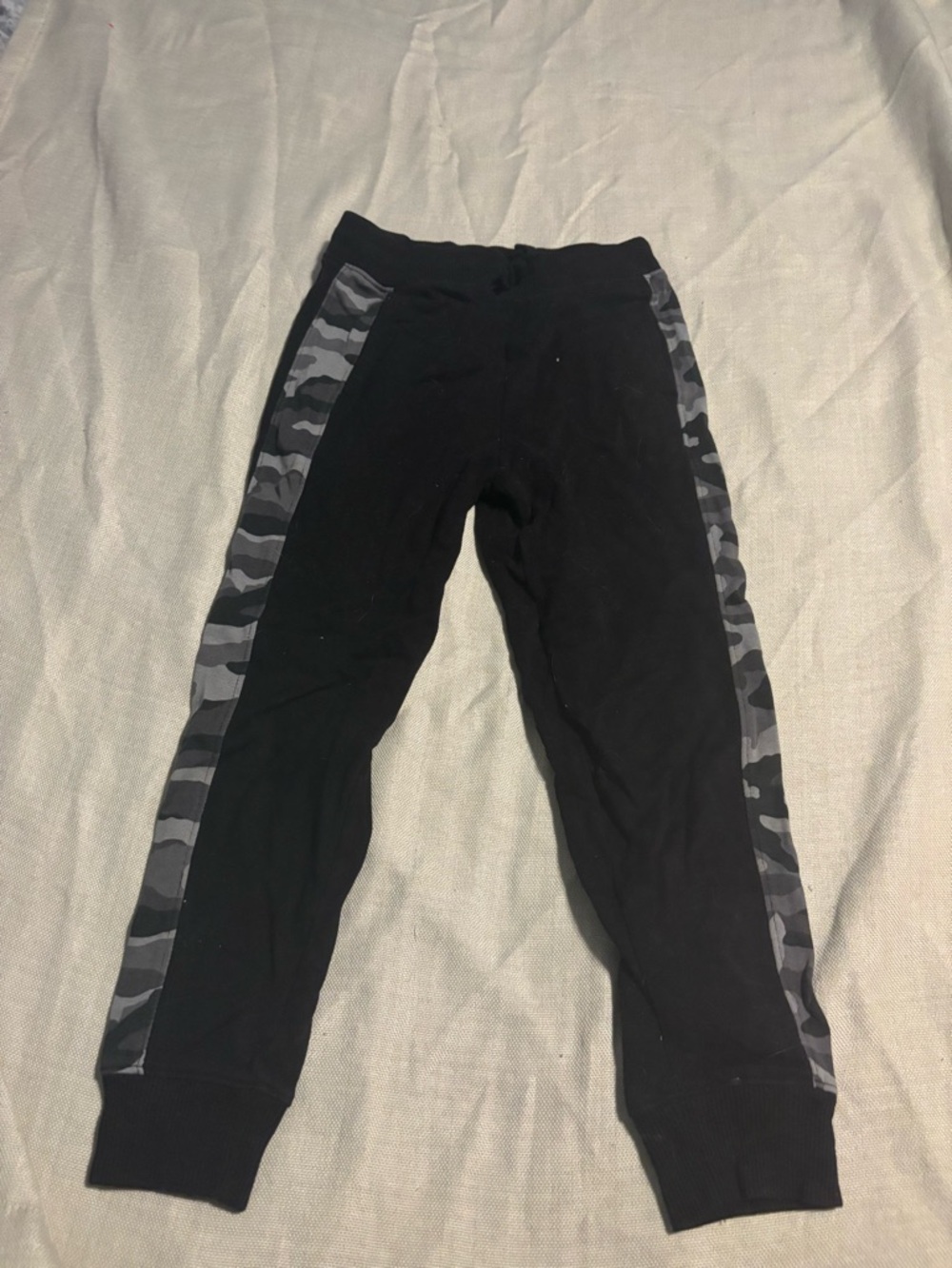 Place Black Joggers with Gray Camo Side Stripes